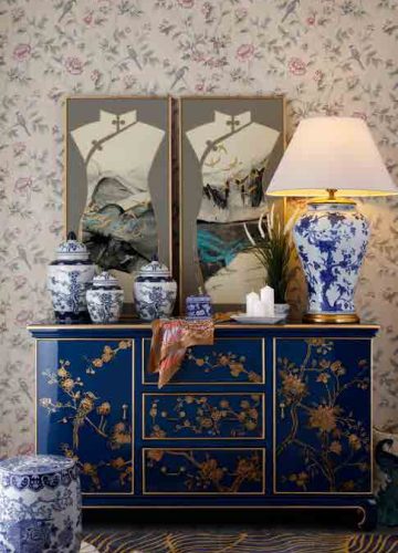 repro hand-painted cabinet 50
